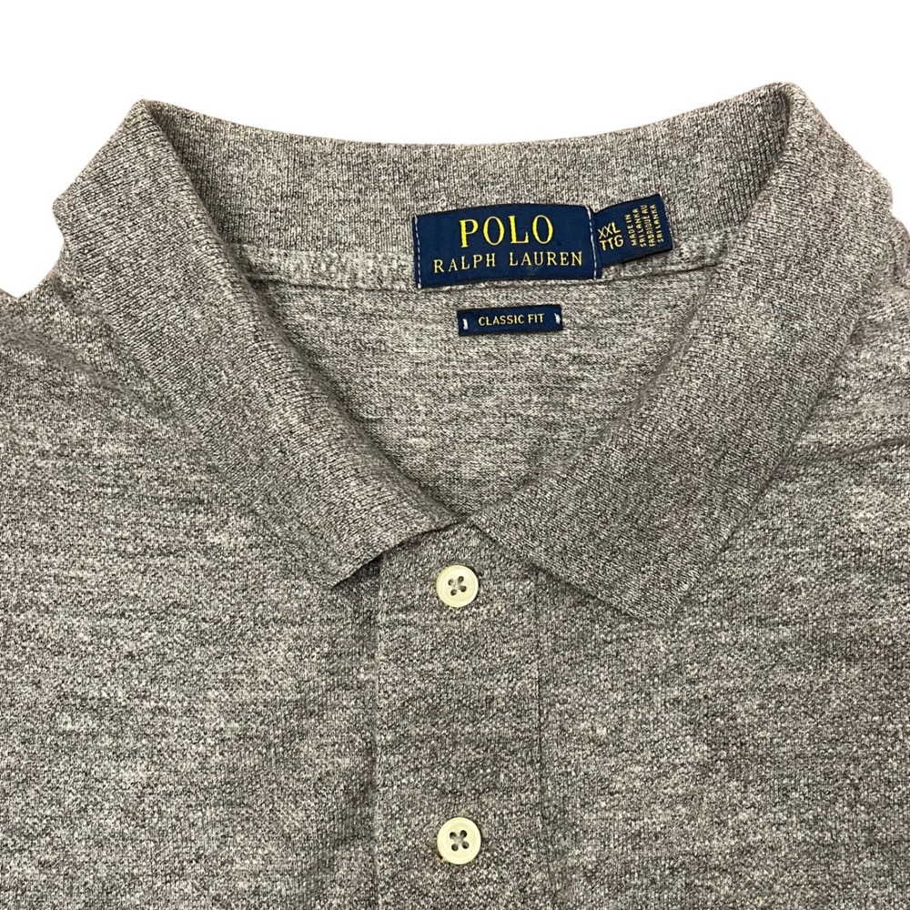 Polo Ralph Lauren Polo Shirt Mens XXL Gray Classic Fit Heathered Short Sleeve